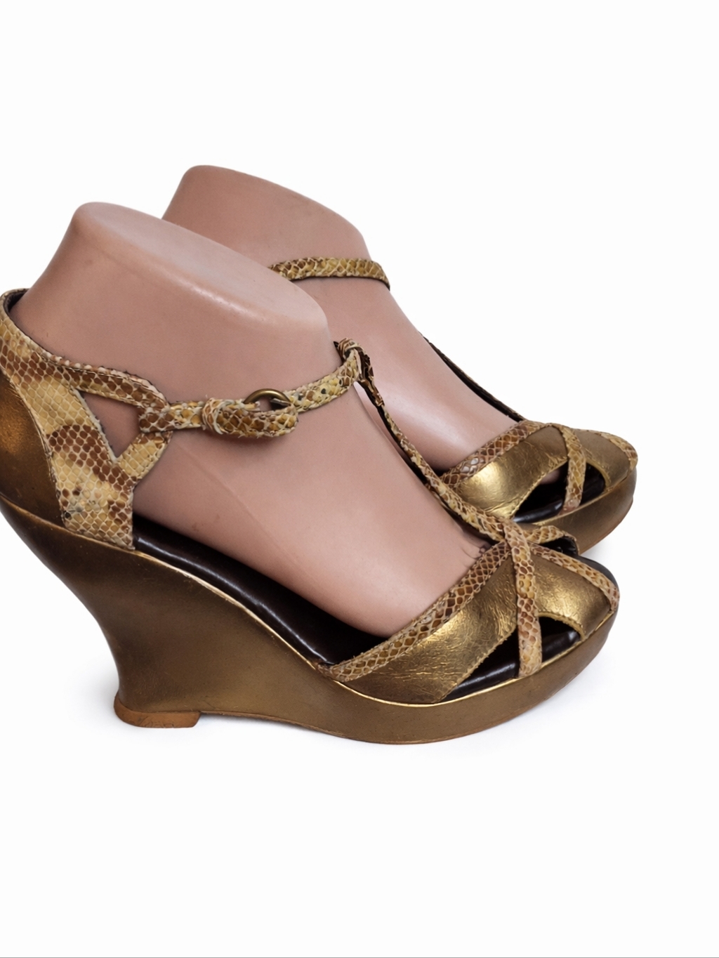 Penny Loves Kenny Bronze Open Toe Sandals 7
